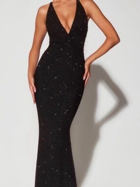white christmas dresses Embellished Strapless Bandeau Maxi Dress in Watermelon - 4 main image 1